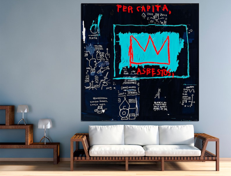 King of street art Urban wall art Graffiti poster Extra large wall art Banksy print Street art canvas 1 Panel