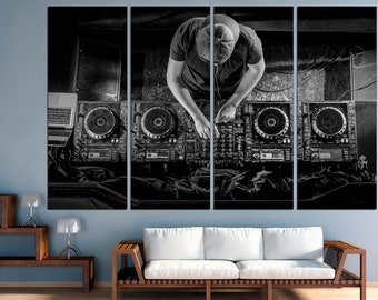 DJ wall art Modern wall decor DJ poster Music wall art Canvas wall art DJ room decor