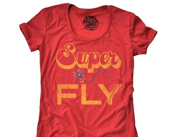 Women's Superfly Vintage Inspired T-shirt, Retro Funk and Soul Music Tee, Funny Curtis Mayfield Shirt, Cool 70s Throwback Graphic Tee