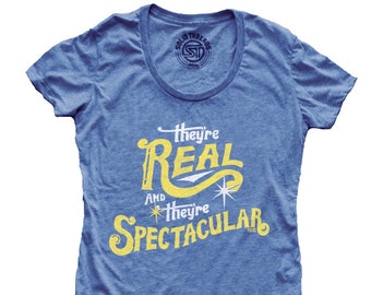 Women's They're Real and They're Spectacular Vintage Inspired T-shirt, Women's Funny Seinfeld Quote Shirt, Retro Larry David Graphic Tee
