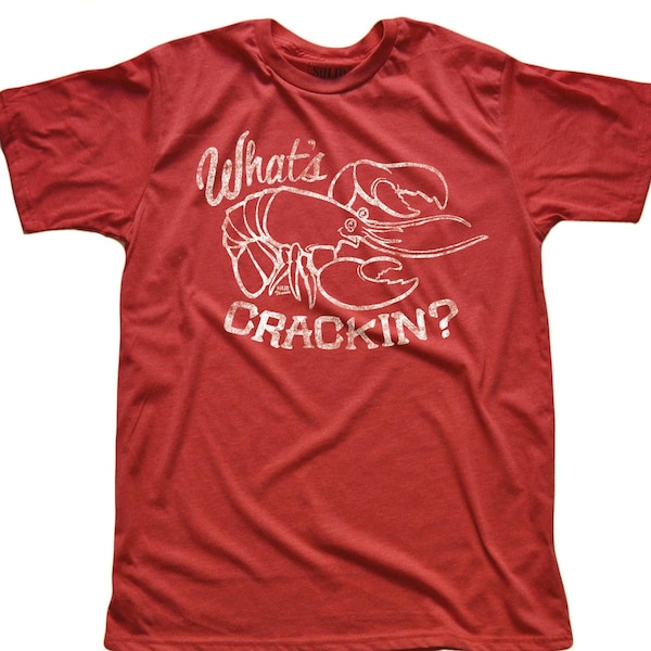 What's Crackin Vintage Inspired T-shirt, Retro Lobster Feast Tee, Funny Animal Shirt, Cool Crustacean Graphic Tee, Vacation T-Shirt
