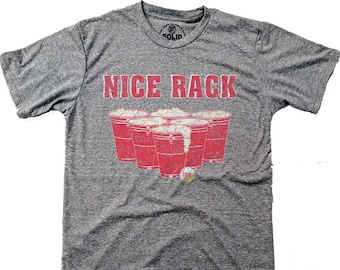 Nice Rack Vintage Inspired Graphic Tee, Funny Beer Pong Shirt, College Throwback Funny T-Shirt, Retro Drinking Game Solo Cup T-shirt
