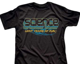 Science Light Years Of Fun Vintage Inspired Graphic Tee, Funny STEM Teacher Back to School T-Shirt, Cool Wholesome Gift for Astronomy Lover