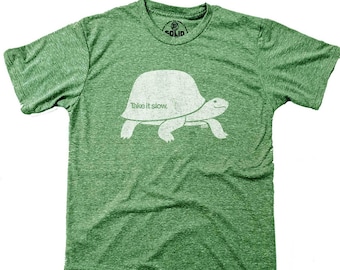 Take It Slow Vintage Inspired T-shirt, Retro Nature Tee, Funny Animal shirt, Cool Turtle Graphic Tee