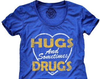 Funny Hipster Various Colours and Sizes Hoodie Hugs Not Drugs Unisex Hoody