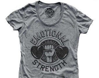 Women's Emotional Strength Vintage Inspired Graphic Tee, Gift for Mentor, Teacher Life Scoop Neck Shirt, Women's Back to School T-shirt