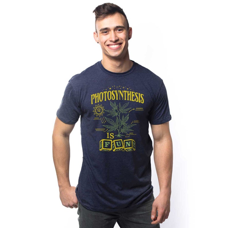 Photosynthetisches Vintage inspiriertes T-Shirt, Retro-Natur-T-Shirt mit Wissenschafts-Grafik, lustiges Marihuana-Shirt, cooles Unkraut-Landwirtschaft Grafik-T-Shirt Bild 3