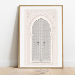Moroccan Door Print: Boho Pastel Wall Art (Digital Download)