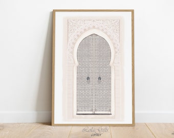 Moroccan Door Print: Boho Pastel Wall Art (Digital Download)