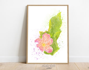 Wildflower Painting Print, Modern Kids Room Decor, Flower Illustration, Digital Plant Art, Minimalist Botanical Poster, Abstract Flower Art