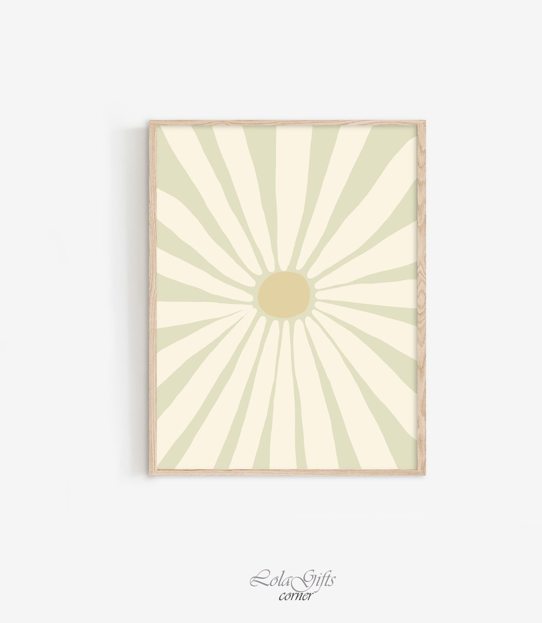 Sage Green Daisy Nursery Print: Boho Floral Wall Art (digital Download ...