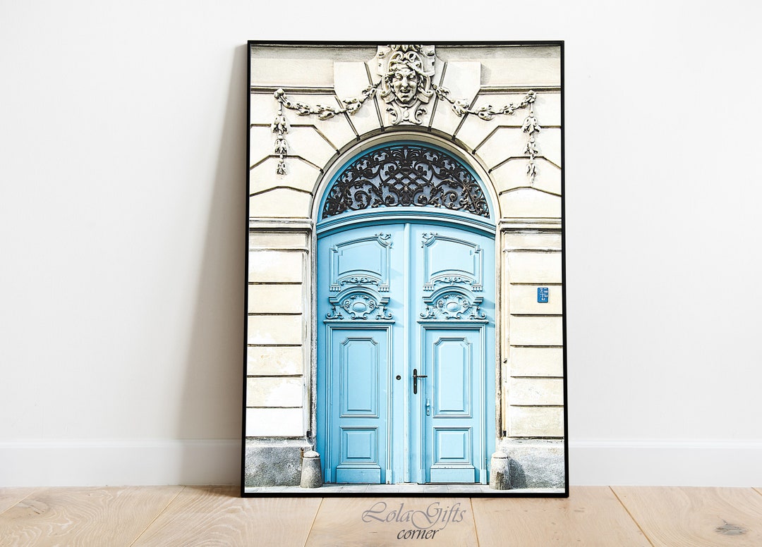 Door Wall Art Blue Door Print Architecture Poster Paris Etsy UK