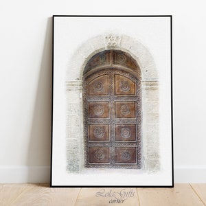 Moroccan Door Print, Marrakesh Poster, Brown Wall Art,  Digital Door Print, Painting Art Decor, Travel Print, Neutral Arabic Print,Bohemian