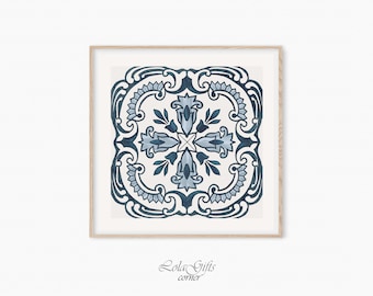 Azulejo Print: Portugal Wandbild in Blau/Weiß (Digitaler Download)