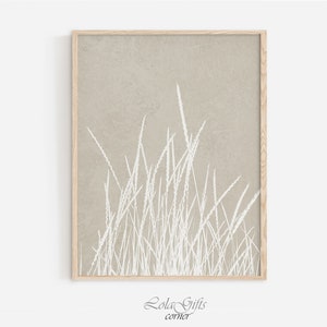 Taupe Grass Print: Boho Farmhouse Wall Art (Digital Download)