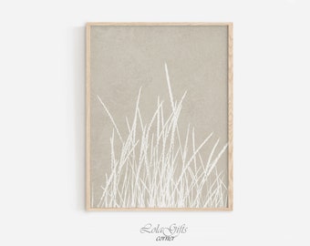 Taupe Grass Print: Boho Farmhouse Wall Art (Digital Download)