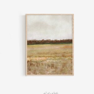Autumn Field Painting, Landscape Wall Art, Fall Poster, Abstract Print, Neutral Wall Decor, Muted Wall Art, Farmhouse Wall Decor