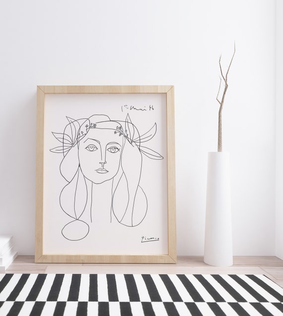 HAUS AND HUES Picasso Line Drawing Abstract Woman Wall Art - Minimalist  Line Art Pablo Picasso Artwork Minimalistic Print Picasso Drawings  Aesthetic