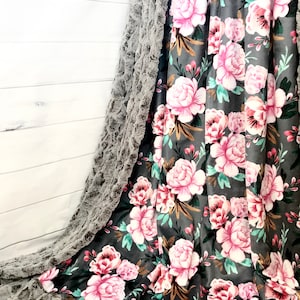 Lush Floral Designer Minky Luxe blanket