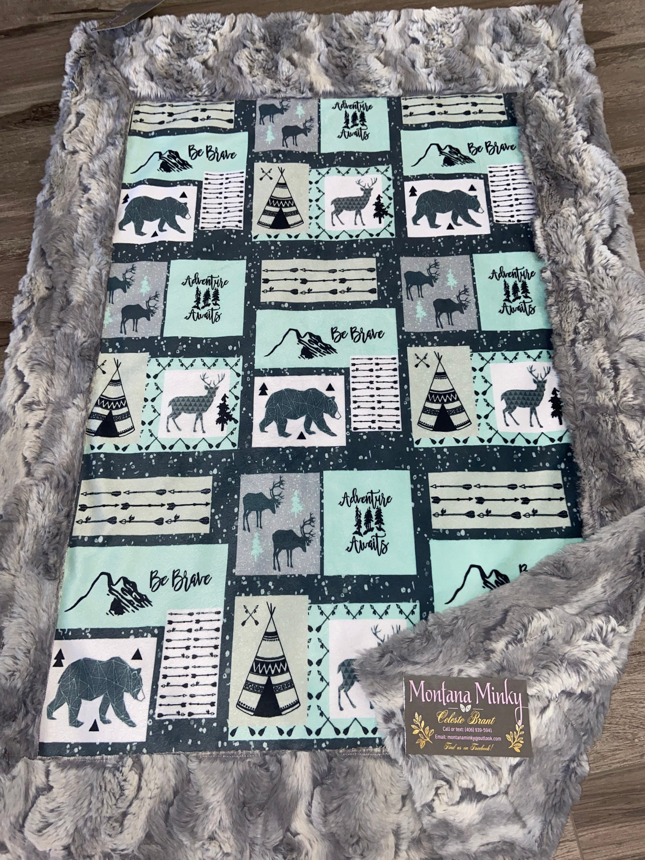 Snuggly Toddler Blanket Minky Lux Baby Blanket Her Adventure Awaits