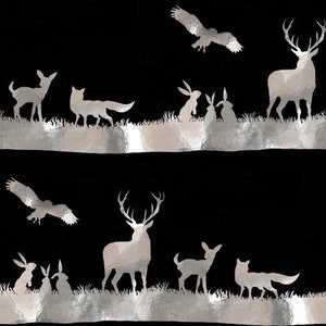 Grey Woodland Silhouettes Designer Minky Luxe blanket image 2