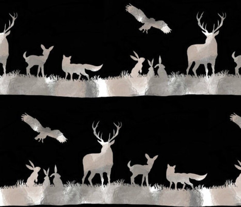 Grey Woodland Silhouettes Designer Minky Luxe blanket image 2