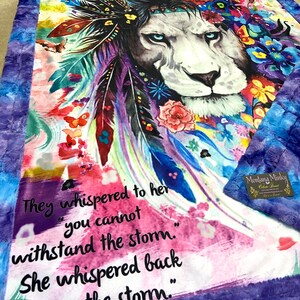 Snowstorm - Boho Lion Designer Luxe Minky blanket