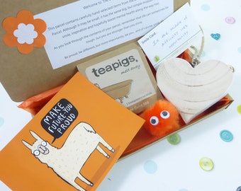 Orange Letterbox Gift, Pick Me Up, The Smile Parcel Mini, Friend Gift, Just Because, Surprise, Positivity, Mental Health, Treat, Tea Gift