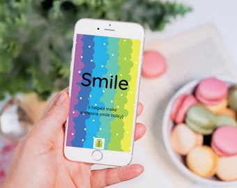 Smile Phone Wallpaper, The Smile Parcel Supporter, iPhone Background, Smartphone, Rainbow Art, Smile Design, Mobile Phone Background