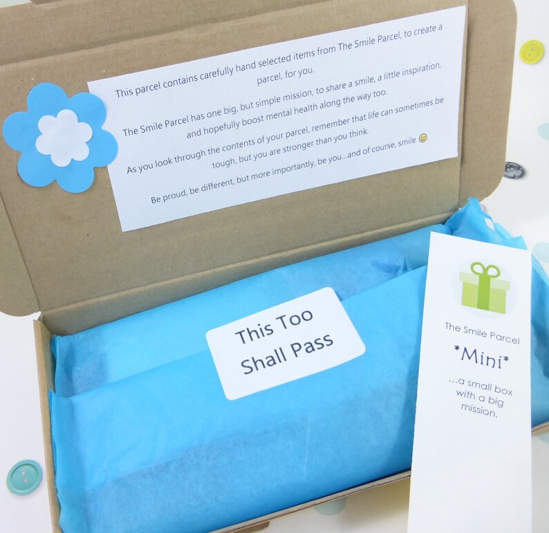 Letterbox Friendly Pick-Me-Up Gift, The Smile Parcel Mini, Gift For Friend, Inspiration, Smile, Just Because, Positivity, Mental Health image 3