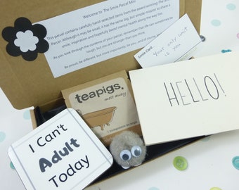 Hello Monochrome, Letterbox Gift, Pick Me Up, The Smile Parcel Mini, Friend Gift, Surprise, Positivity, Mental Health Gift, Treat Box