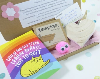 Pink Letterbox Gift, Pick Me Up, The Smile Parcel Mini, Friend Gift, Just Because, Surprise, Positivity, Mental Health, Treat Box