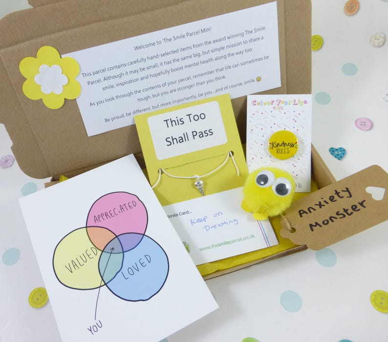 Letterbox Friendly Pick-Me-Up Gift, The Smile Parcel Mini, Gift For Friend, Inspiration, Smile, Just Because, Positivity, Mental Health image 1
