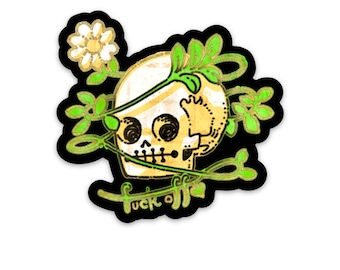 F Désactivé | Autocollant Skelly | Décalcomanie Skelly | Autocollant squelette | Décalcomanie squelette | popodoodle