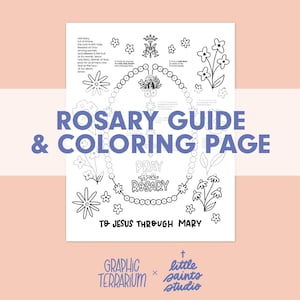 Rosary Coloring Page – Catholic Printable for Kids | Learn to Pray the Rosary Activity Sheet