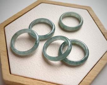 Jade Ring RJ220603 Burmese Jadeite Blue Green Delicate Minimal