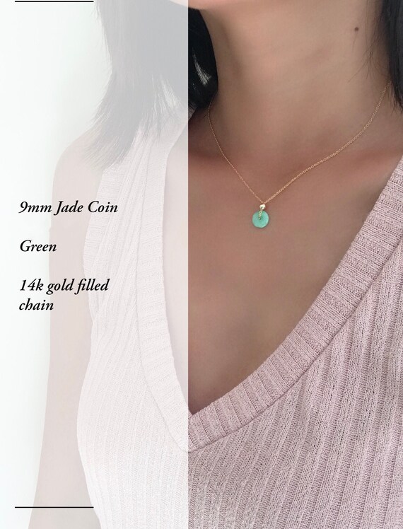 Jade Necklace Nj190401 Circle Donut Coin Burmese Jadeite - Jade Donut Pendant Meaning