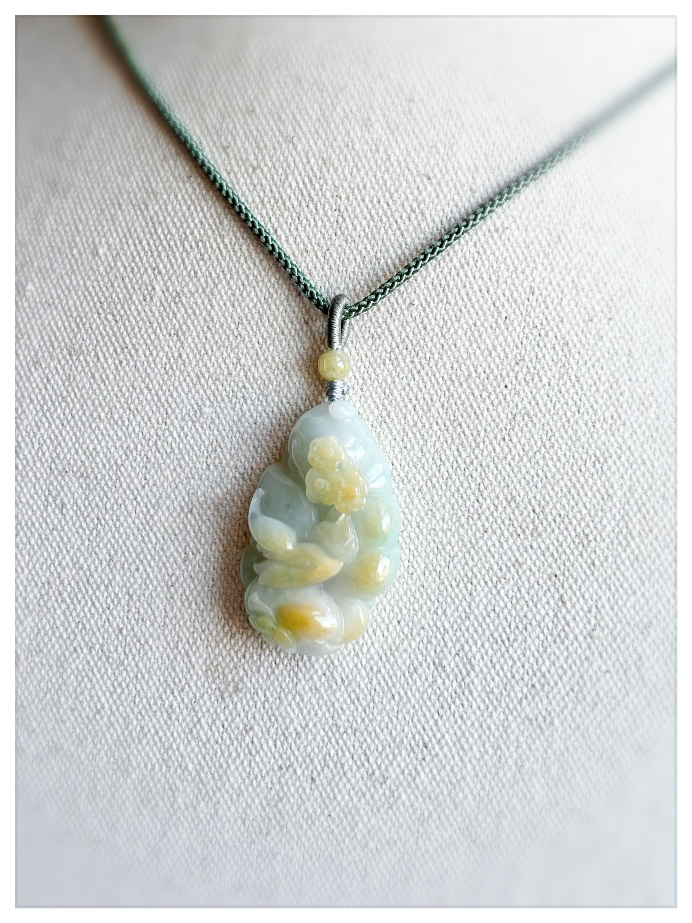 Collana Artigianale Con Ciondolo Volpe In Giada Naturale &ndash; Gioiello Intagliato A Mano