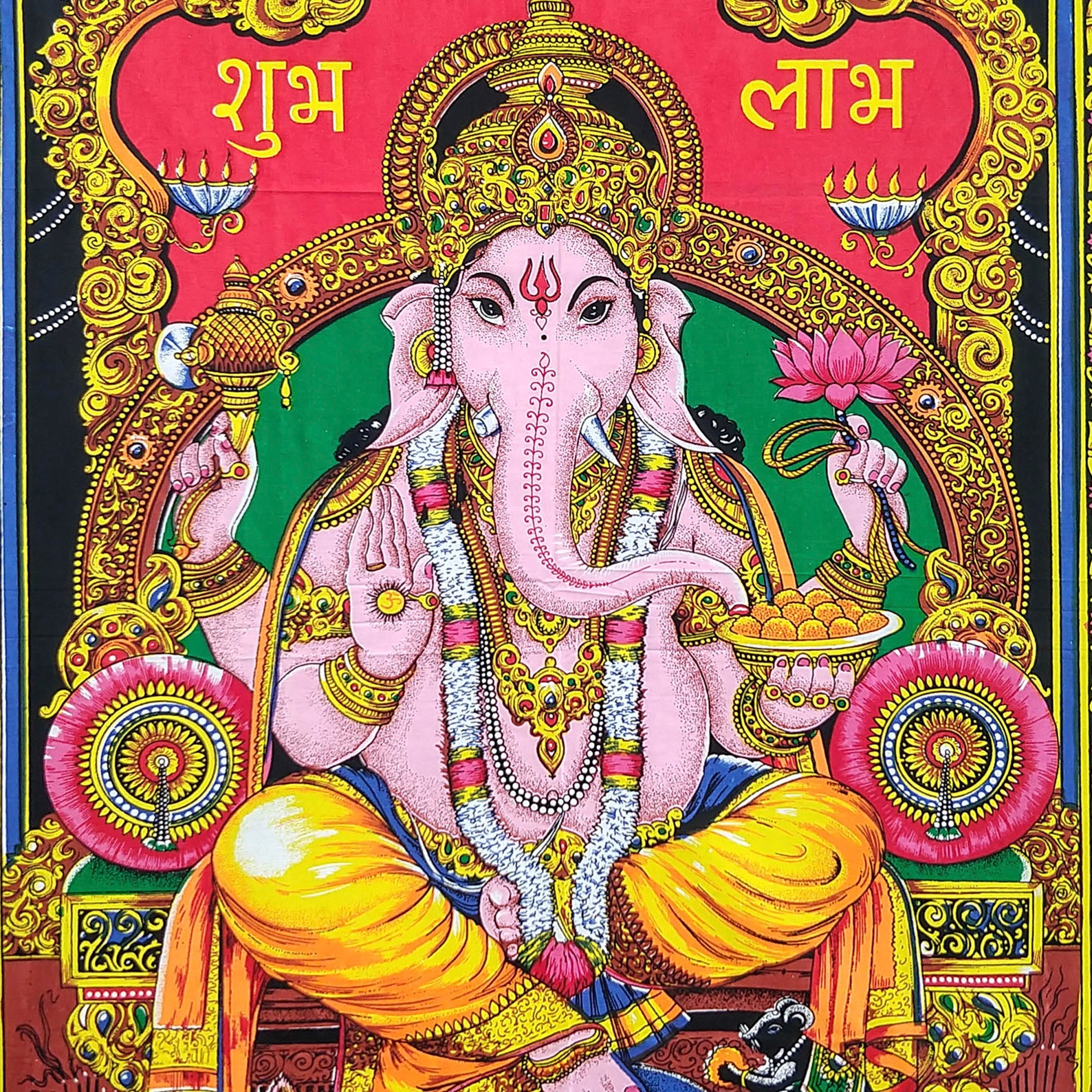 Ganesha Wall Hanging Tapestry Mandala Art of Ganesh Hindu Etsy