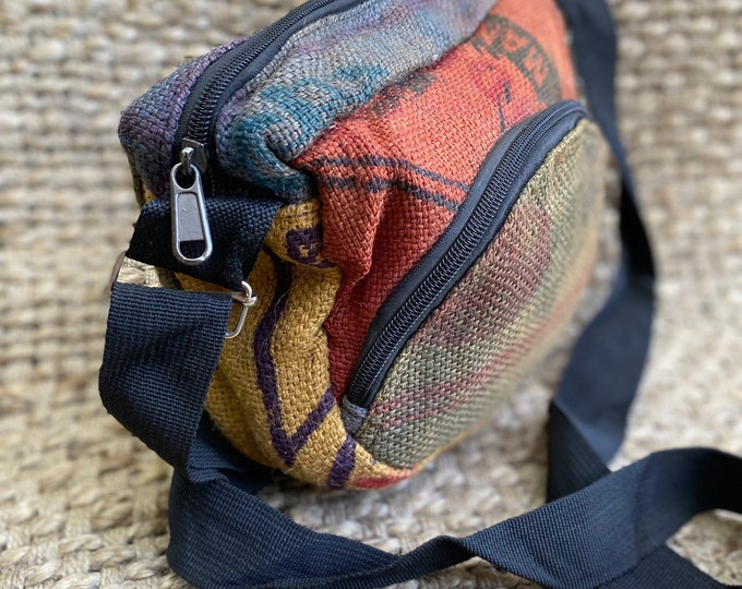 Trendy and Colourful Hemp Boho Shoulder Bag/ Hobo Bag/ Crossbody Bag