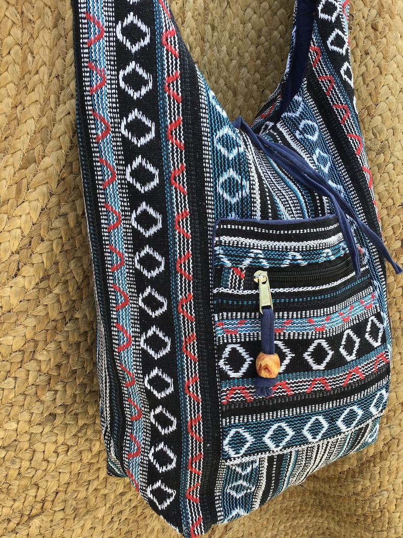 Navy mixed colour /Crossbody/ shoulder bag /boho bag /hippie Etsy