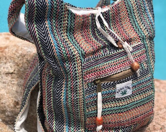 Multicolour Hemp Crossbody bag / boho bag/festival/hippie bag, casual bag, hobo bag, birthday gift him or her, back to school