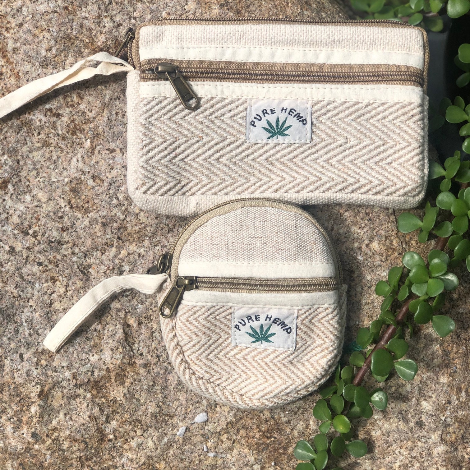 Hemp Coin / Makeup Pouch Purse / Organic Hemp handmade in Etsy