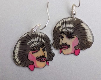 Freddie Mercury I Want to Break Free earrings, iconic pop culture earrings