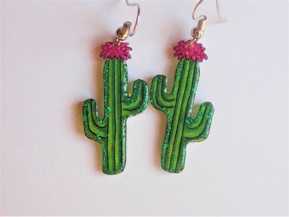 Etsy cactus earrings deals