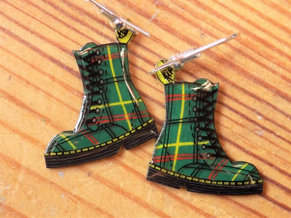 Pendientes estilo botas Doctor Martens tart n verde Etsy Espa a