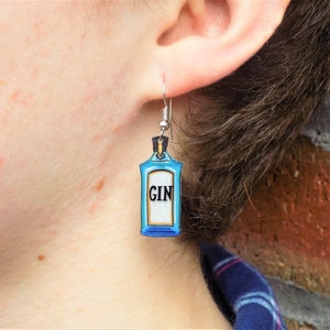 Handgezeichnete Gin Tonic Ohrringe, personalisierbar, perfektes Geschenk für jeden Gin Liebhaber Bild 10