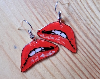 Rocky Horror Picture Show iconic red lips earrings