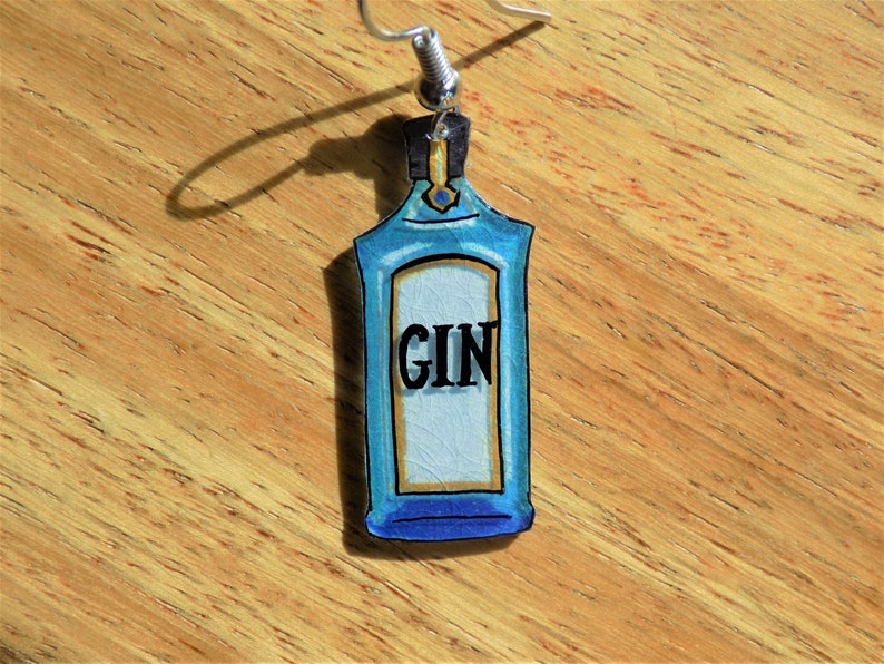 Handgezeichnete Gin Tonic Ohrringe, personalisierbar, perfektes Geschenk für jeden Gin Liebhaber Bild 3