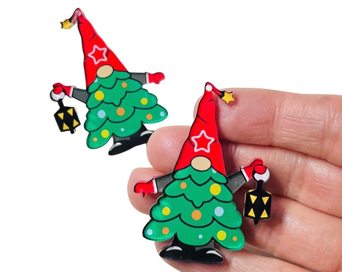 Christmas Tree Gnome DIY Acrylic Earring Blanks